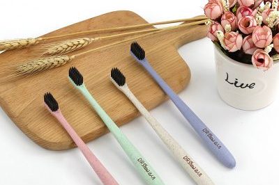 Cheap plastic charcoal wheat straw toothbrush (5)