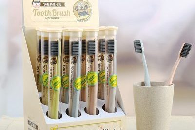 Soft hair wheat straw portable travel toothbrush (4)